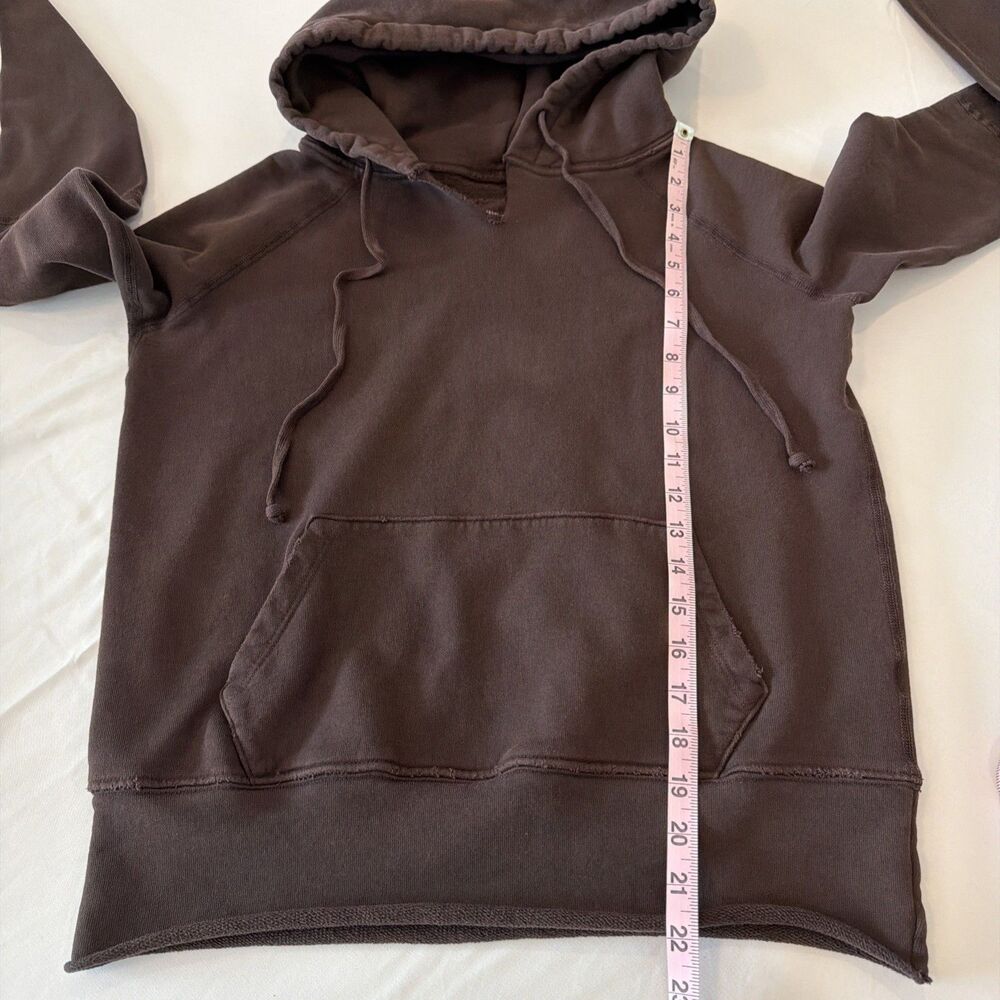 Nili Lotan Womens XS Janie Hoodie Brown Distressed Pullover Luxe Athleisure USA - Picture 5 of 14
